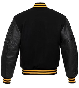 Veste de baseball classique pour homme, style Letterman, en laine, avec logo personnalisé sur le devant - Product Image 2
