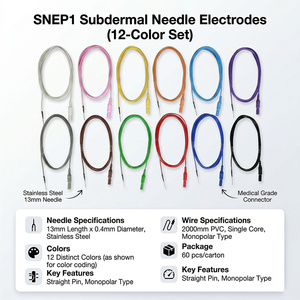<strong>NCC</strong> Monopolar Straight Pin 13mmx0.4mm PVC Cable <strong>Clinical</strong> Diagnostic Equipment IONM EEG Subdermal Needle Electrode - Product Image 1