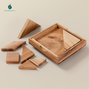 Tangram : Puzzle en bois Tangram 7 pièces, forme géométrique classique, jouet éducatif, jeu de logique pour enfants et adultes - Product Image 5