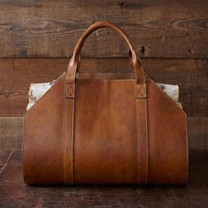 Sac de transport pour bois de chauffage en cuir véritable de qualité supérieure, robuste et portable, équipement de rangement pour bûches de cheminée LLR-0174 - Product Image 1