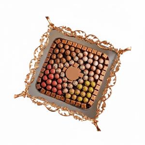 Bandeja de regalo de chocolate artesanal, bandeja de metal para bombones, para bodas y todas las ocasiones, precio de fábrica, elegante bandeja de metal para servir. - Product Image 2