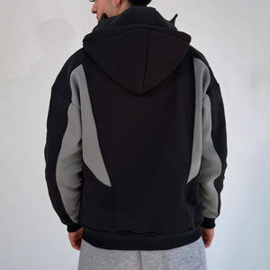 Sudadera con capucha extragrande con cremallera completa, suave y cómoda, de mezcla de algodón, ideal para ropa urbana, informal o para viajes. - Product Image 6