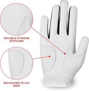 Gants de golf en cuir PU antidérapants de haute qualité, avec logo personnalisé, pour hommes ou femmes, vente chaude, gants de sport pour le golf - Product Image 3