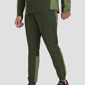 Chándal unisex verde con bloques de color, impermeable, 2 en 1, con cremallera completa, deportivo, transpirable, 100% nailon, para otoño, con detalles laterales. - Product Image 2