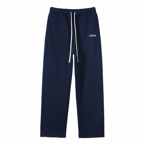 Pantalones de chándal de forro polar lila personalizados para hombre, de pierna recta, con cordón en la cintura, estilo relajado, para descansar, venta al por mayor para compradores B2B de ropa en EE. UU., Reino Unido y la UE. - Product Image 2