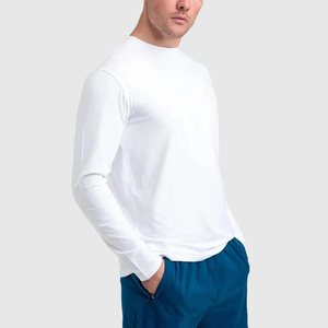 Camiseta de Hombre de Manga Corta, Blanca, de Algodón y Lona, Cuello Redondo, Corte Regular, Color Sólido, Transpirable, con Logotipo Tejido en la Parte Delantera - Product Image 2