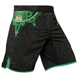 Pantalones Cortos de MMA para Hombre, Negros y Verdes, con Estampado Personalizado por Sublimación, de Secado Rápido, de Poliéster, Corte Regular, para Entrenamiento, Sin Gi, para Grappling - Product Image 1