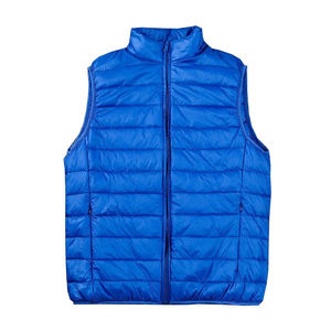 GENERSA SPORTS Gilet matelassé bleu marine pour homme, col montant, fermeture éclair, coupe-vent, décontracté, coupe régulière, couleur unie, hiver - Product Image 1
