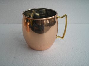 Tasse mule de Moscou en cuivre massif de 16 oz Design créatif en métal lisse pour café bière eau accessoire d'école retour à l'école - Product Image 3