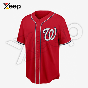 XEEP Customize Men's Adult Baseball Jersey XC-BBU-15 Short Sleeve Breathable Polyester Performance Athletic Fit Training <b>Game</b> - Product Image 2