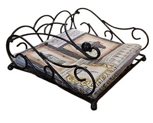 Servilletero Vintage de estilo europeo con base de madera, pantalla antideslizante, fácil de mover, las últimas servilletas artesanales indias, soporte de tejido - Product Image 6