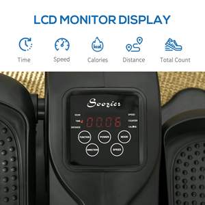 Ejercitador de pedal elíptico de velocidad ajustable debajo del escritorio con LCD remoto Herramienta de fitness fácil de usar - Product Image 5