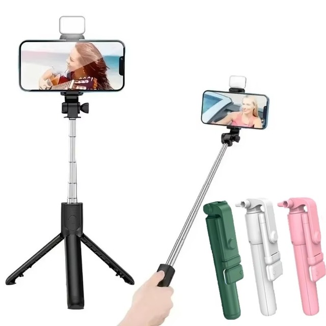 Dropshipping Products 2026 Portable Foldable Wireless Smartphone Selfie Stick Tripod With LED Light Dropshipping Agent