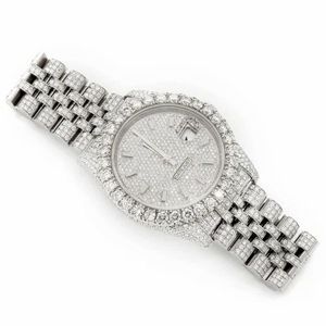 นาฬิกาควอตซ์โมอิสซาไนต์หรูหราประดับเพชร 40 มม. สีเงิน สแตนเลสสตีล สไตล์ฮิปฮอป - Product Image 2