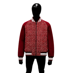 PREMIUM <b>RED</b> VARSITY JACKET Casual Woolen Style Autumn Wear FASHION OUTERWEAR STREET STYLE JACKET CLASSIC COLLEGE WEAR URBAN VARS - Product Image 1