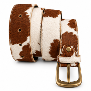 New Arrival Casual <b>Hair</b> Leather Belts Eco-Friendly Lightweight High Quality Durable Vintage Copper Buckle Solid Pattern Custom - Product Image 3