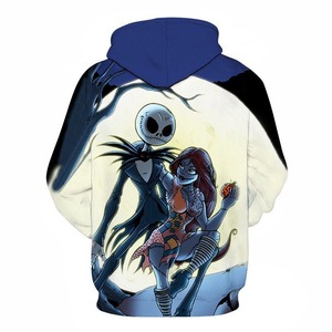 Sweat à capuche d'hiver pour homme Jack Skellington & Sally Puff imprimé, 100 % coton French Terry, coupe classique, avec poches, respirant - Product Image 2