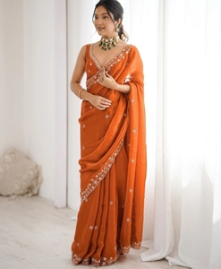 Sari Jimmy Jimmy estilo Bollywood con bordados y adornos KV - Product Image 2