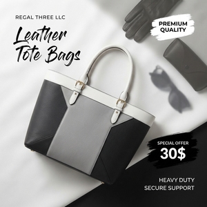 Bolsos Tote de Cuero para Mujer, Bolsos Tote de Hombro Diarios con Cierre de Cremallera de Cuero PU, Bolsos Tote Premium de Diseño Personalizado para Damas - Product Image 1