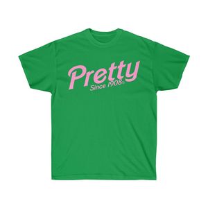 Camiseta verde de manga corta para mujer con estampado gráfico bonito en rosa, camiseta informal de algodón con cuello redondo, camiseta de moda de verano, suave y cómoda - Product Image 1