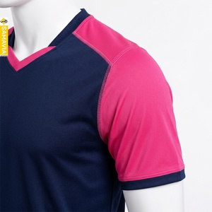 ชุดเสื้อฟุตบอลผู้ชาย SAMAVIA สีกรมท่า-ชมพู คอวี แขนสั้น ระบายเหงื่อได้ดี ทรงสปอร์ต พิมพ์ลายแบบซับลิเมชั่น - Product Image 5