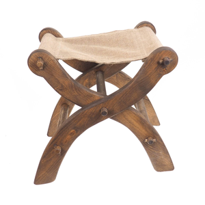 Taburete Plegable de Madera con Acabado Natural Clásico, Asiento Plegable de Madera para Hogar, Cocina, Jardín, Estilo Rústico - Product Image 1