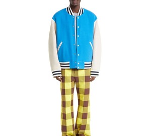 Chaquetas Varsity de Lona Unisex Tallas Grandes con Capucha, Diseño Geométrico Estilo Urbano Universitario, Cuello Alto, Tipo Letterman, Lisas, Venta al por Mayor - Product Image 1