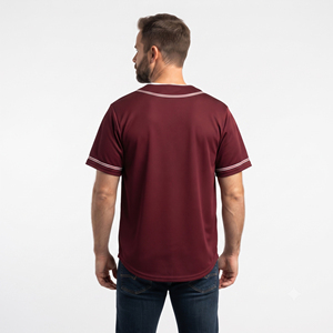 เสื้อเบสบอลแบบสั่งทำพิเศษ ปักลายแบบซับลิเมชั่น คอวี แขนสั้น สำหรับผู้ชาย - Product Image 6