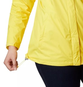 Chaqueta Deportiva Unisex Impermeable con Capucha, Amarilla, con Botones Cubiertos, Ecológica, Reversible, Transpirable, Ligera, de Otoño, 100% Nailon - Product Image 6