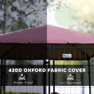 Cuccia per Cani da Esterno con Rete Saldata, Rotazione a 360 Gradi, Ciotole Regolabili su 4 Livelli, Copertura Impermeabile, Gabbia per Animali Domestici 4.6 X 4.6 X 5 Pollici - Product Image 4