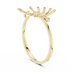 Anillo de oro macizo de 14k para mujer con diamante de corte redondo, simple, único y minimalista, para regalo, compromiso, aniversario, boda - Product Image 4