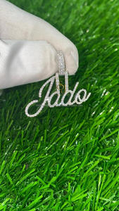 Wholesale Unisex JADO Letter <b>Pendant</b> 14K <b>Solid</b> <b>Gold</b> Brilliant Cut VVS Moissanite Diamond DEF Custom Trendy Birthday Gift for her - Product Image 5