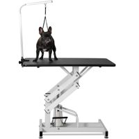 Table de toilettage pour animaux de compagnie à levage en Z robuste, station de toilettage pour chiens hydraulique avec une grande taille pour le confort et la commodité