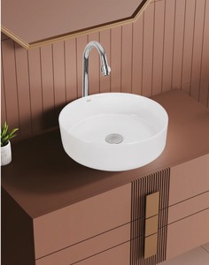 HOT SELLING LINUM CERAMIC MODERN <b>TABLE</b> TOP CAMRY ECO-FRIENDLY HOSPITAL COUNTERTOP SINK OVAL SHAPE 365X365X120mm DIMENSIONS - Product Image 1