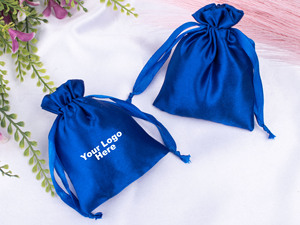 Bolsa de Joyería Ligera Hecha a Mano en India, con Cordón de Satén, Logotipo Personalizado, Bolsas de Regalo de Boda con Impresión en Seda, Envase de Embalaje - Product Image 4
