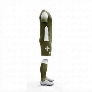 Uniforme de Fútbol Verde Oliva de Moda para Hombre con Estampado Sublimado y Logotipo Blanco, 100% Poliéster, Manga Corta - Product Image 4