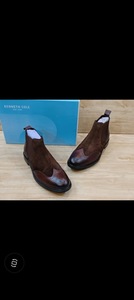 Botas Chelsea de Tobillo de Cuero Genuino con Punta Redonda, Cierre de Cremallera, Suela de Goma Antideslizante, Estilo Otoñal, Color Negro Sólido - Product Image 2