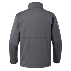 Men's Gray Sporty Fleece Jacket Windproof Stand Collar Zipper Closure Casual Outdoor Regular Fit Polyester Soft Shell Front - Product Image 1