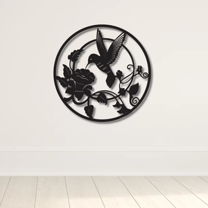 Humming Bird Shape Metal <b>Wall</b> Art with Powder Coated Finish <b>Hanging</b> <b>Wall</b> Vase for Charming Garden Decor - Product Image 2