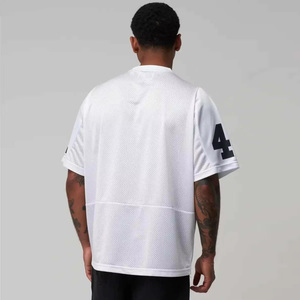 Camiseta de Fútbol Americano Blanca de Malla para Hombre, Cuello en V, Manga Corta, Transpirable, Número de Equipo Personalizado 06 Impreso, Corte Regular - Product Image 2