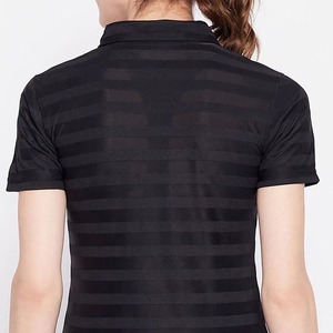 Camiseta de Manga Corta para Mujer, Color Negro Sólido, Estilo Casual, Tejido Jersey Transpirable, 100% Algodón, Largo Regular - Product Image 4