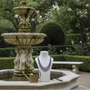 Collar Aura Hecho a Mano de 46 cm con Tanzanita Natural y Perla Akoya, Joyería de Piedras Preciosas al por Mayor de la India - Product Image 3