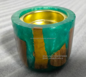 เตาบาคูร์ทำจากไม้ธรรมชาติเรซิ่นทรงกลมทำด้วยมือถ่านแบบดั้งเดิมที่วางธูปสีเขียวสินค้ามาใหม่ - Product Image 3