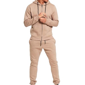 Survêtement à fermeture éclair couleur unie survêtement lourd personnalisé grande taille survêtement homme fermeture éclair vente en gros - Product Image 1