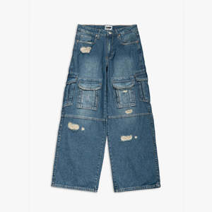 Jeans de Mezclilla Personalizados de Corte Relajado, Pantalones Elásticos Premium, Fabricante de Ropa OEM, Ropa al por Mayor de Marca Privada - Product Image 2