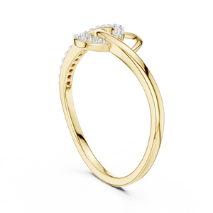 INTERLOCK PETAL LAB GROWN DIAMOND <b>RING</b> <b>SET</b> 18KT YELLOW GOLD RHODIUM PLATED CLASSIC CUT ENGAGEMENT WEDDING PARTY DAILY USE <b>WOMEN</b> - Product Image 3