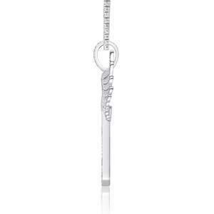 Collar de Lujo con Colgante de Cruz y Alas Estilo Hip Hop, con Incrustaciones de Diamantes Cultivados en Laboratorio y Micro Pavé, Cadena de Plata 925 Tipo Tenis, para Compromiso y Boda - Product Image 6