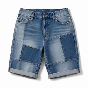 Jeans streetwear personnalisés avec logo, vêtements de mode, pantalons déchirés à patchs pour hommes, shorts en jean droit pour hommes, vente en gros - Product Image 6