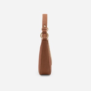 Luxury Organic Leather Suede-Look Neoprene Crossbody Casual <b>Handbag</b> <b>Chain</b> Strap Lightweight Durable Mini Clutch Shape ZIP - Product Image 4