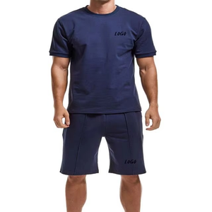 เสื้อยืดคุณภาพสูงสำหรับผู้ชาย ผ้าฝ้าย 100% ย้อมสีแบบ Garment Dye น้ำหนัก 200 กรัม กางเกงขาสั้น 250 กรัม คอกลม ไซส์ใหญ่ สไตล์วินเทจ ชุดลำลองสำหรับผู้ชาย - Product Image 6